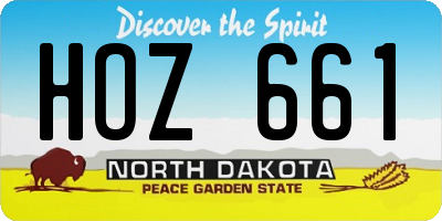 ND license plate HOZ661