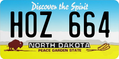 ND license plate HOZ664