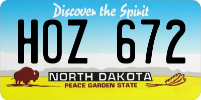 ND license plate HOZ672
