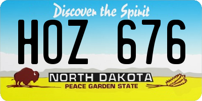 ND license plate HOZ676