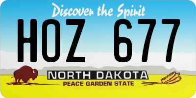 ND license plate HOZ677