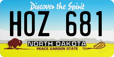 ND license plate HOZ681