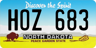 ND license plate HOZ683