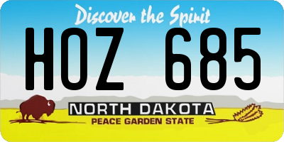 ND license plate HOZ685