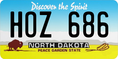 ND license plate HOZ686