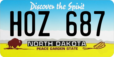 ND license plate HOZ687