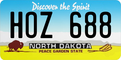 ND license plate HOZ688