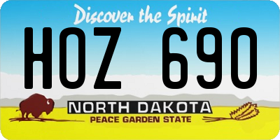 ND license plate HOZ690