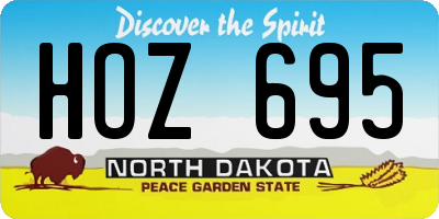 ND license plate HOZ695