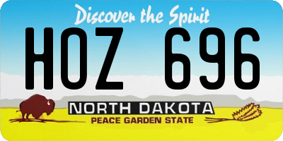 ND license plate HOZ696