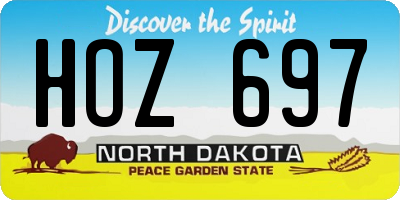 ND license plate HOZ697