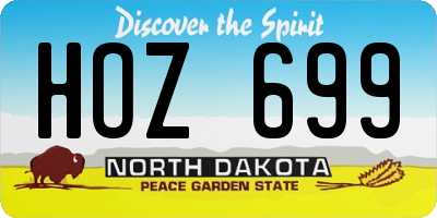 ND license plate HOZ699