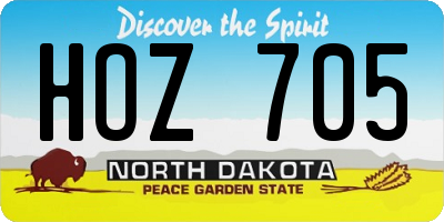ND license plate HOZ705