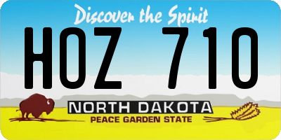 ND license plate HOZ710