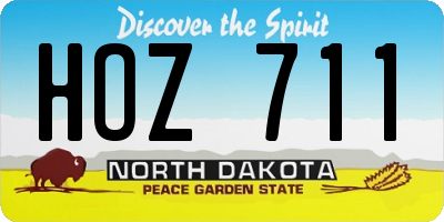 ND license plate HOZ711