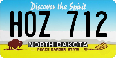 ND license plate HOZ712