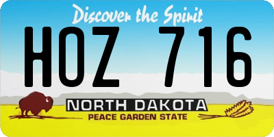 ND license plate HOZ716