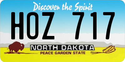 ND license plate HOZ717