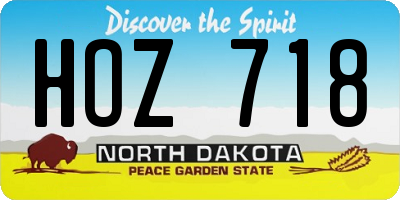 ND license plate HOZ718