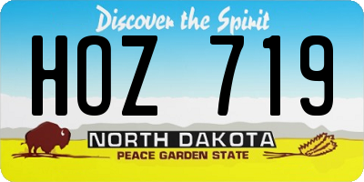 ND license plate HOZ719