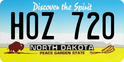 ND license plate HOZ720