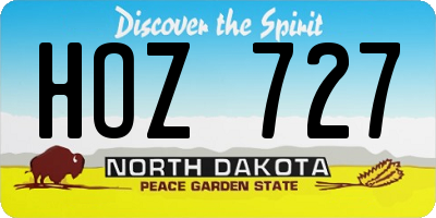 ND license plate HOZ727