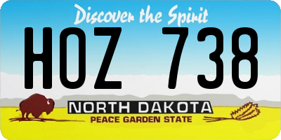 ND license plate HOZ738