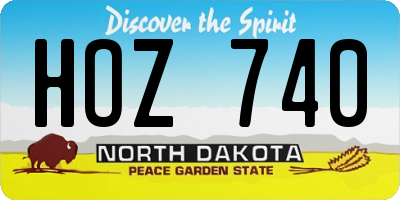 ND license plate HOZ740