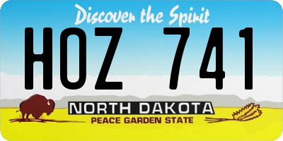 ND license plate HOZ741