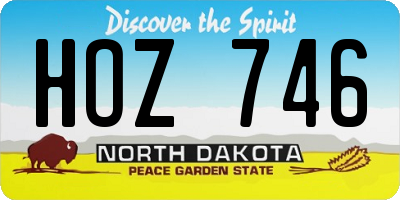 ND license plate HOZ746