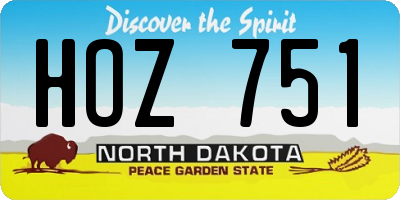ND license plate HOZ751