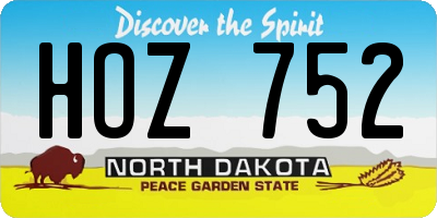 ND license plate HOZ752