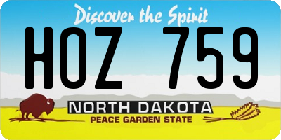 ND license plate HOZ759