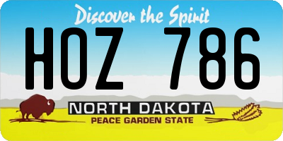ND license plate HOZ786