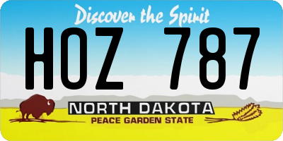 ND license plate HOZ787