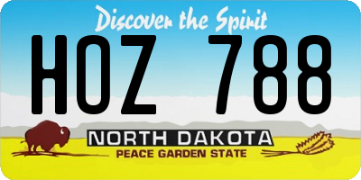 ND license plate HOZ788