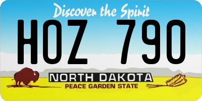 ND license plate HOZ790