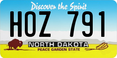 ND license plate HOZ791