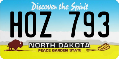 ND license plate HOZ793