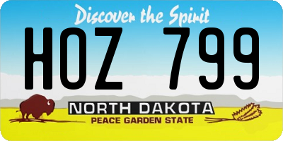 ND license plate HOZ799