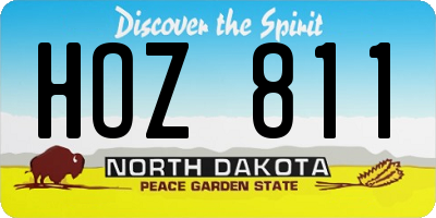 ND license plate HOZ811