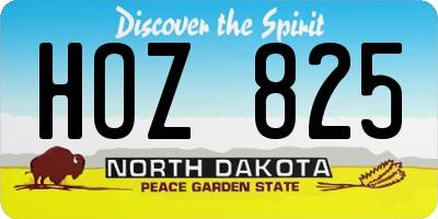 ND license plate HOZ825