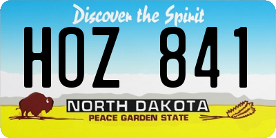 ND license plate HOZ841