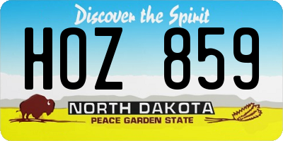 ND license plate HOZ859