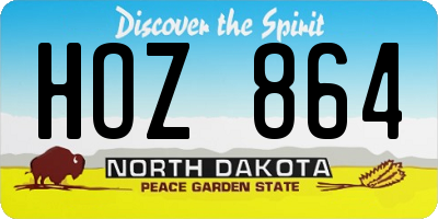 ND license plate HOZ864