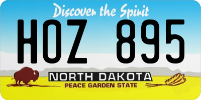 ND license plate HOZ895