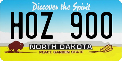ND license plate HOZ900