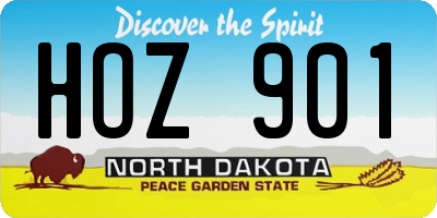 ND license plate HOZ901