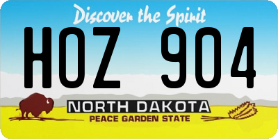 ND license plate HOZ904