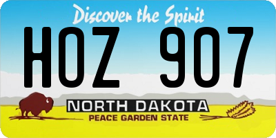 ND license plate HOZ907